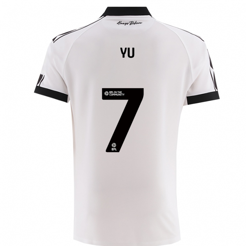 ילדים יו הירקאווה #7 לבן שחור הרחק ג'רזי 2025/26 חולצה קצרה ילדים יו הירקאווה #7 לבן שחור הרחק ג'רזי 2025/26 חולצה קצרה