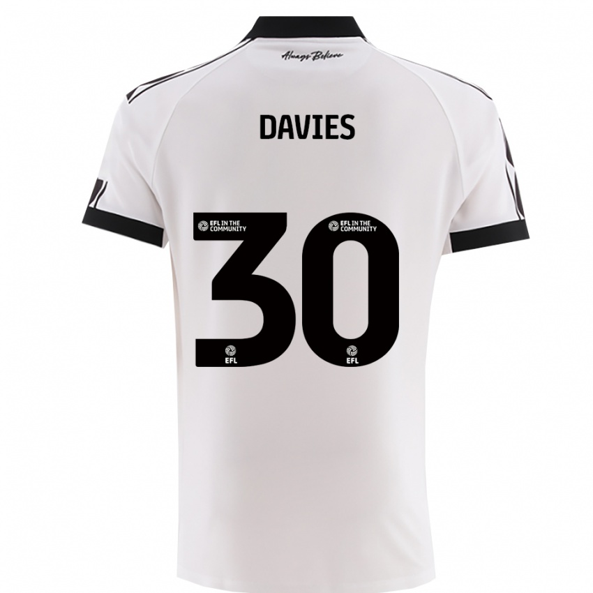 ילדים יסמין דייויס #30 לבן שחור הרחק ג'רזי 2025/26 חולצה קצרה