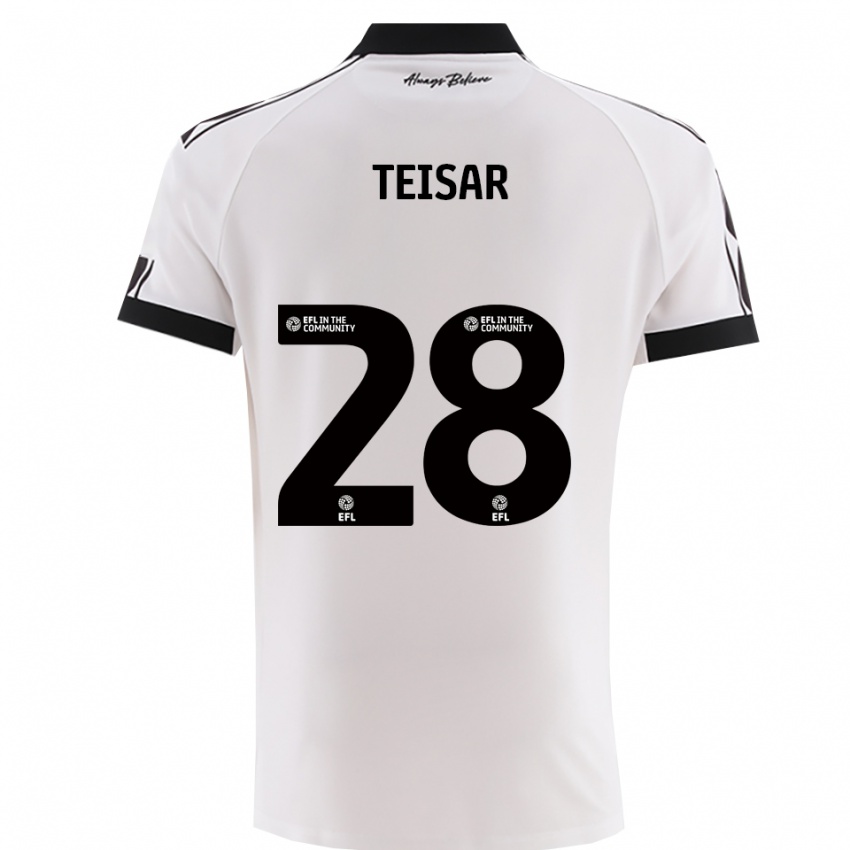 ילדים טיאנה טייסר #28 לבן שחור הרחק ג'רזי 2025/26 חולצה קצרה