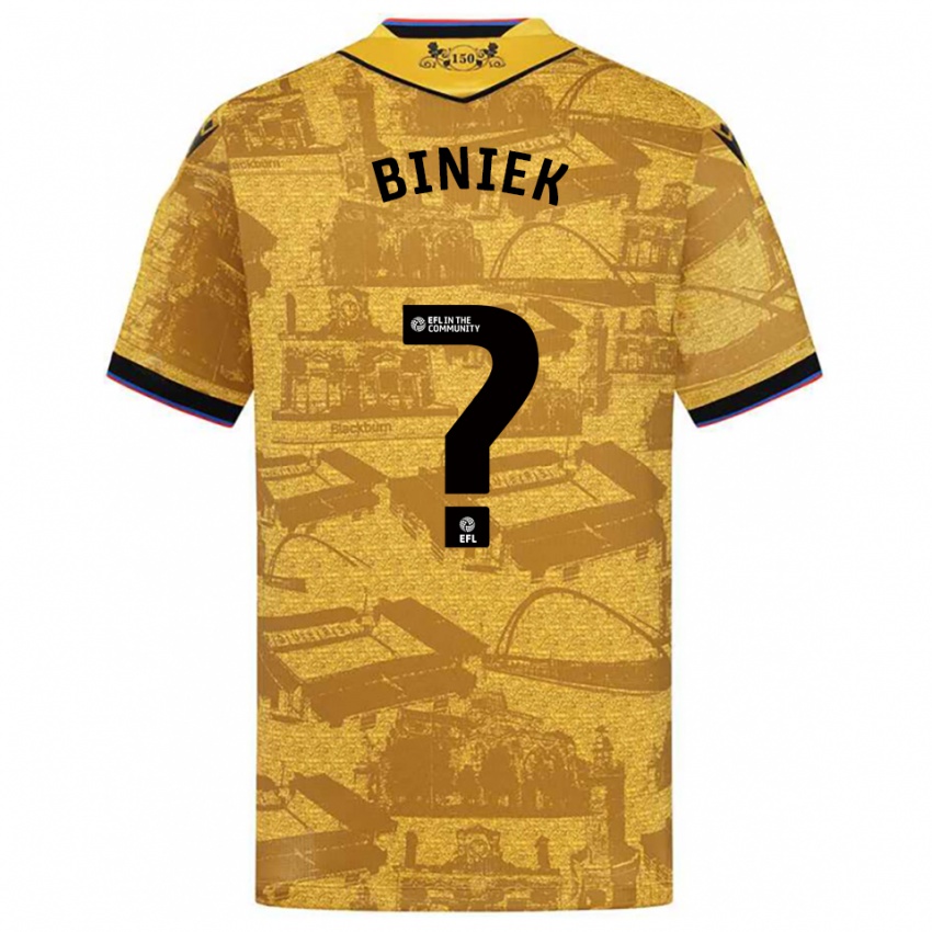 ילדים Dominik Biniek #0 זהב שחור הרחק ג'רזי 2025/26 חולצה קצרה