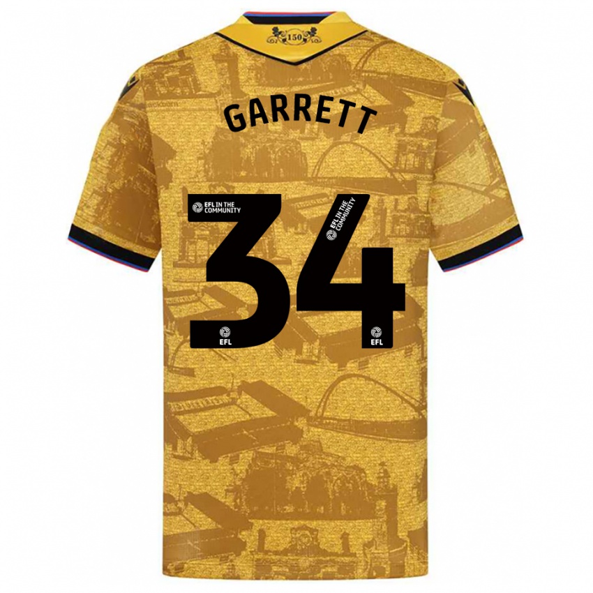 ילדים ג'ייק גארט #34 זהב שחור הרחק ג'רזי 2025/26 חולצה קצרה