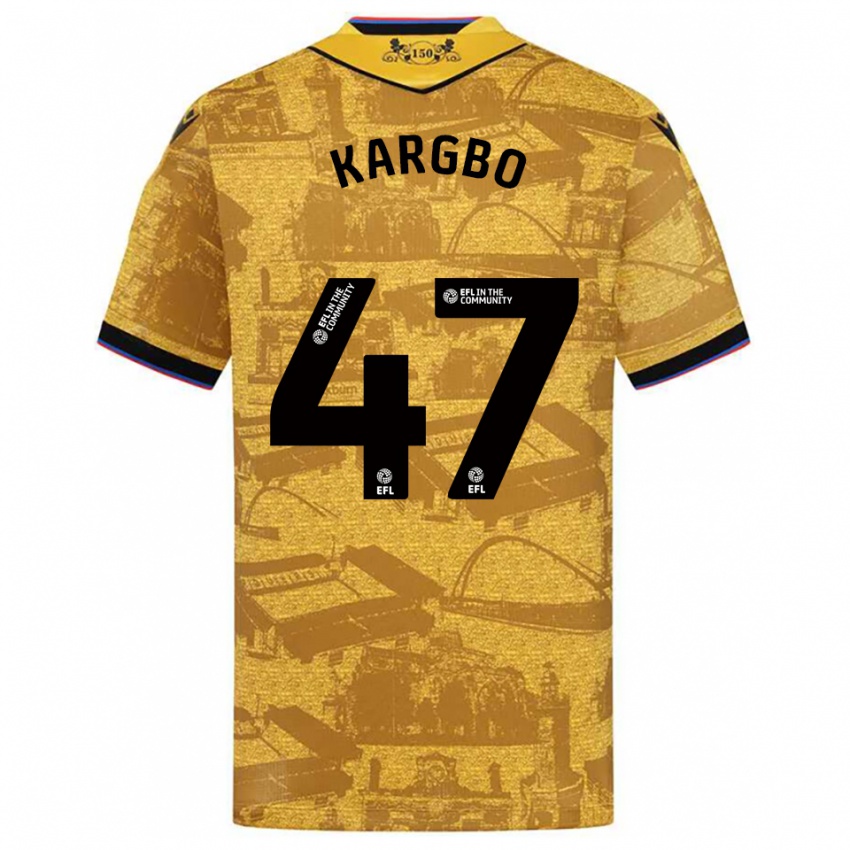 ילדים אוגוסטוס קארגבו #47 זהב שחור הרחק ג'רזי 2025/26 חולצה קצרה