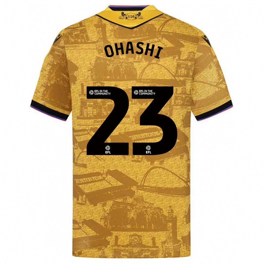 ילדים יוקי אוהאשי #23 זהב שחור הרחק ג'רזי 2025/26 חולצה קצרה