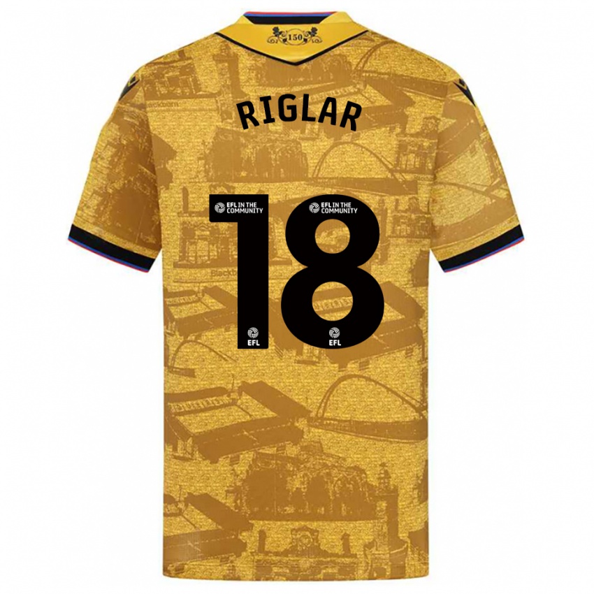 ילדים גרייס ריגלר #18 זהב שחור הרחק ג'רזי 2025/26 חולצה קצרה