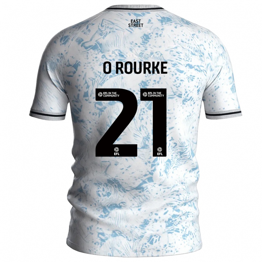 ילדים סופי או'רורק #21 לבן תכלת הרחק ג'רזי 2025/26 חולצה קצרה