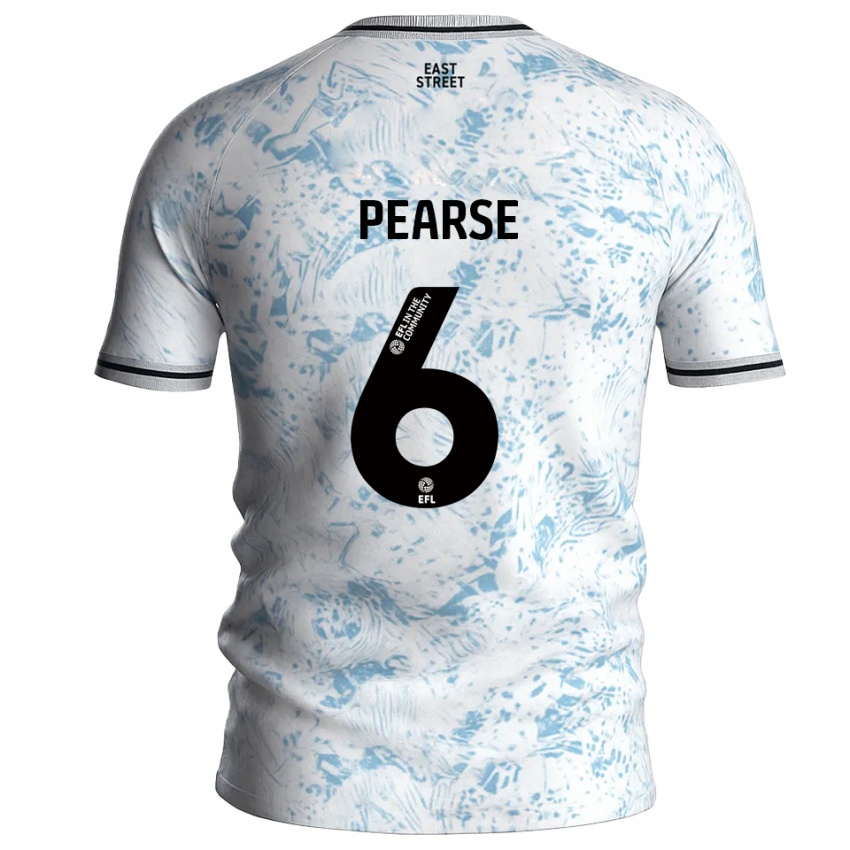 ילדים גרייסי פירס #6 לבן תכלת הרחק ג'רזי 2025/26 חולצה קצרה