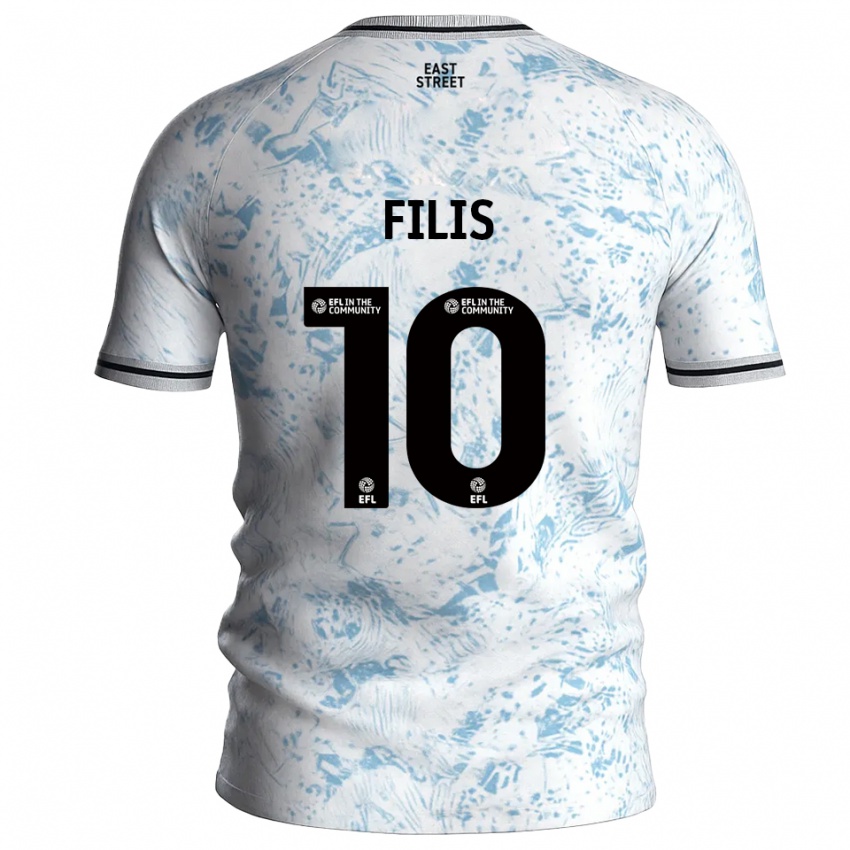 ילדים מליסה פיליס #10 לבן תכלת הרחק ג'רזי 2025/26 חולצה קצרה