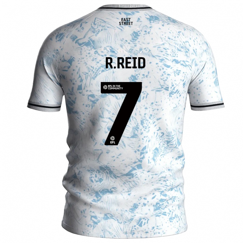ילדים ראובן ריד #7 לבן תכלת הרחק ג'רזי 2025/26 חולצה קצרה