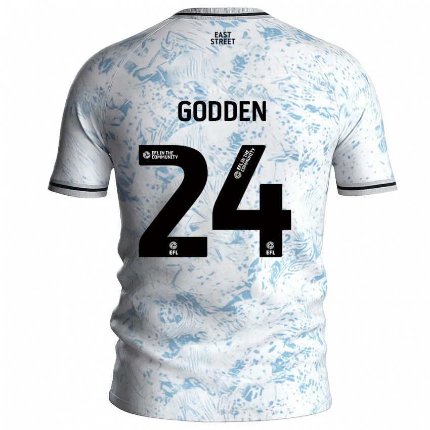ילדים מאט גודן #24 לבן תכלת הרחק ג'רזי 2025/26 חולצה קצרה