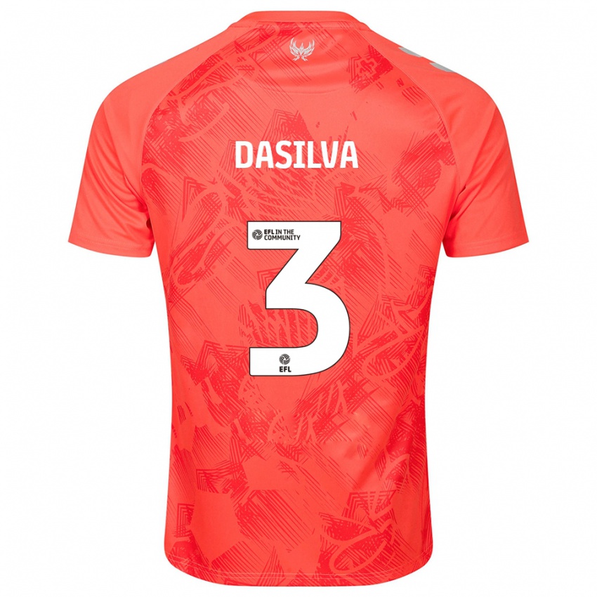 ילדים ג'יי דסילבה #3 כתום לבן הרחק ג'רזי 2025/26 חולצה קצרה