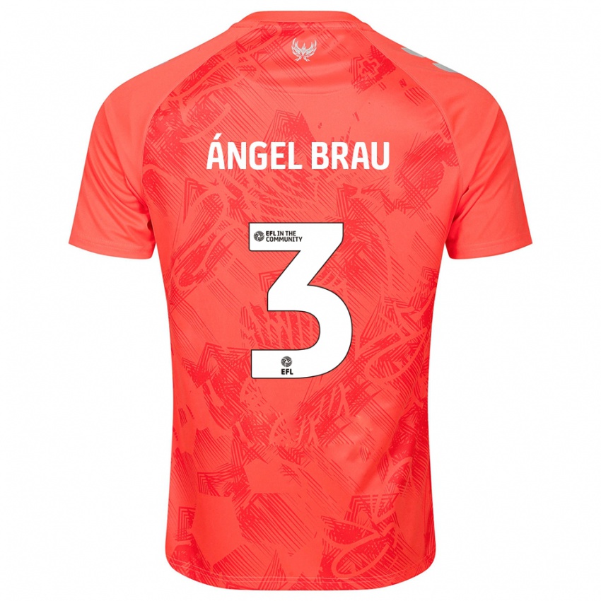 ילדים מיגל אנחל בראו #3 כתום לבן הרחק ג'רזי 2025/26 חולצה קצרה