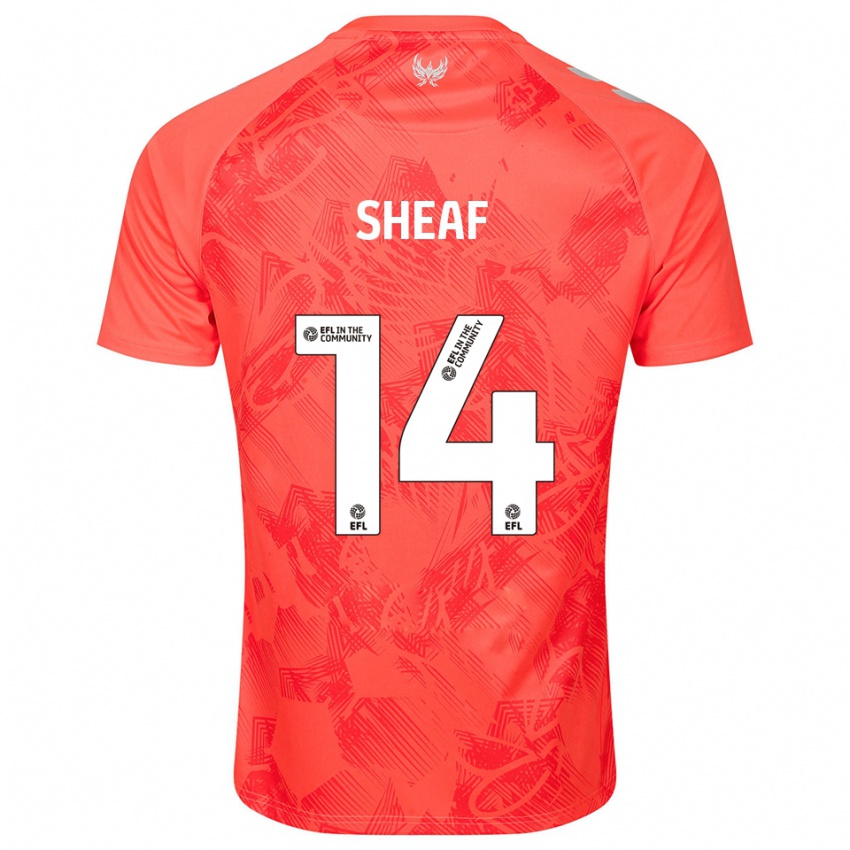 ילדים בן שיף #14 כתום לבן הרחק ג'רזי 2025/26 חולצה קצרה