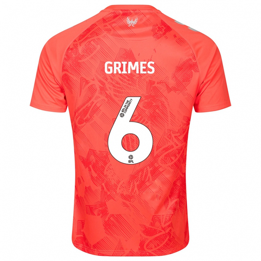 ילדים מאט גריימס #6 כתום לבן הרחק ג'רזי 2025/26 חולצה קצרה