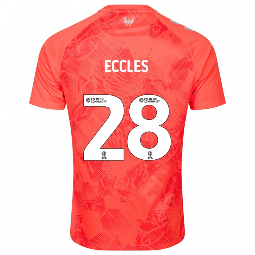 ילדים ג'וש אקלס #28 כתום לבן הרחק ג'רזי 2025/26 חולצה קצרה