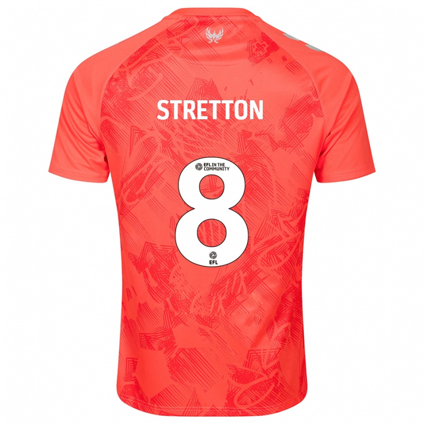 ילדים מקנזי סטרטון #8 כתום לבן הרחק ג'רזי 2025/26 חולצה קצרה