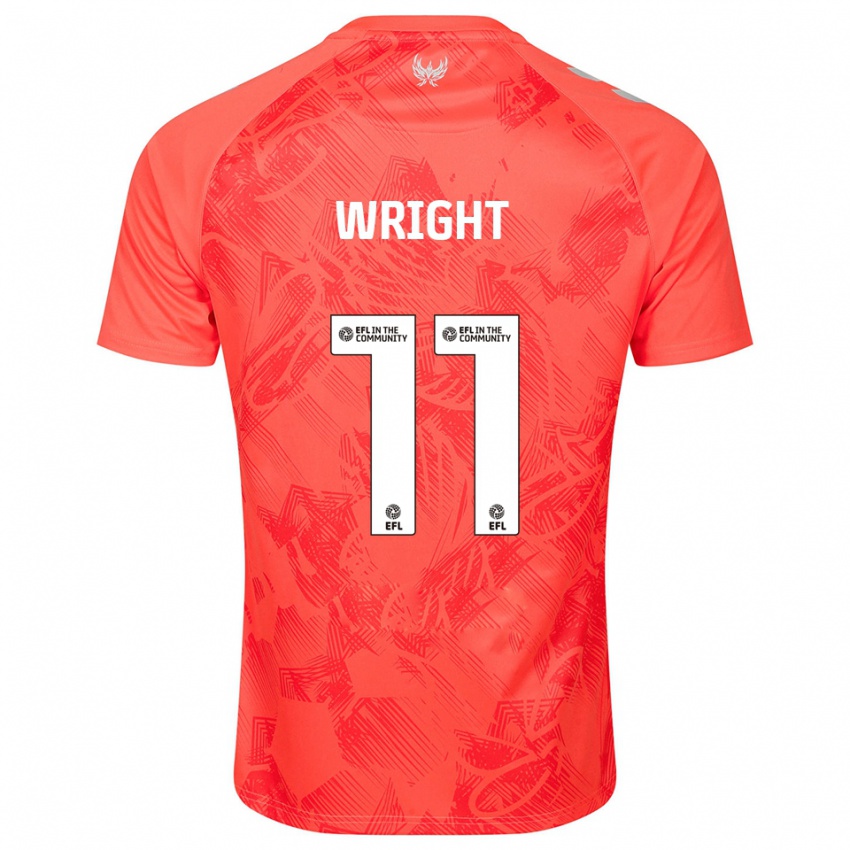 ילדים חאג'י רייט #11 כתום לבן הרחק ג'רזי 2025/26 חולצה קצרה