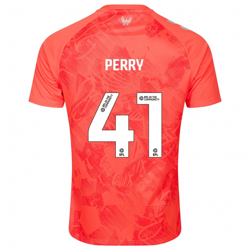 ילדים קאלום פרי #41 כתום לבן הרחק ג'רזי 2025/26 חולצה קצרה