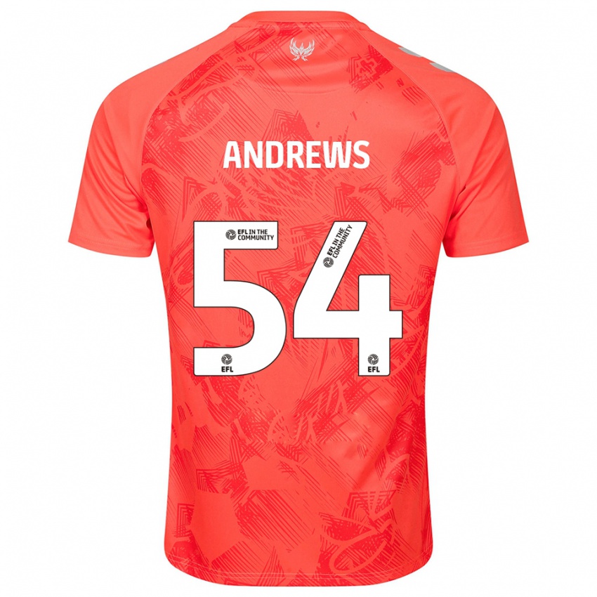 ילדים קאי אנדרוס #54 כתום לבן הרחק ג'רזי 2025/26 חולצה קצרה