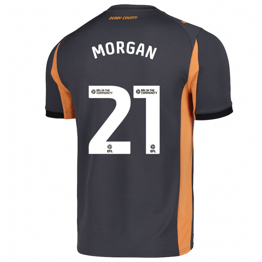 ילדים Sarah Morgan #21 אפור כתום שחור הרחק ג'רזי 2025/26 חולצה קצרה