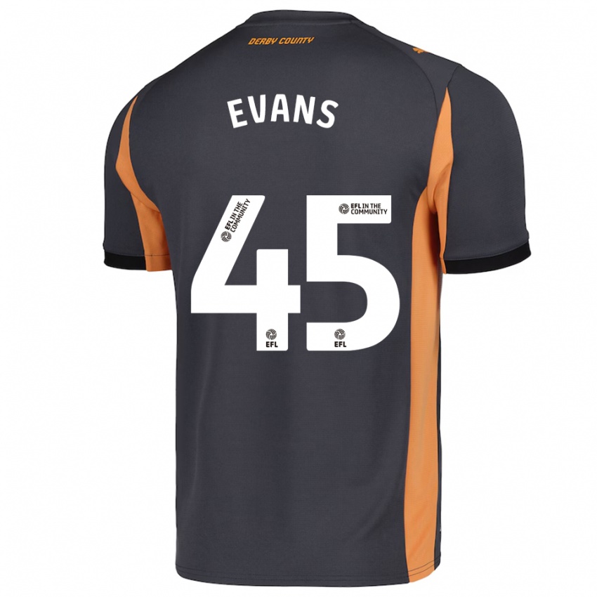 ילדים Harry Evans #45 אפור כתום שחור הרחק ג'רזי 2025/26 חולצה קצרה