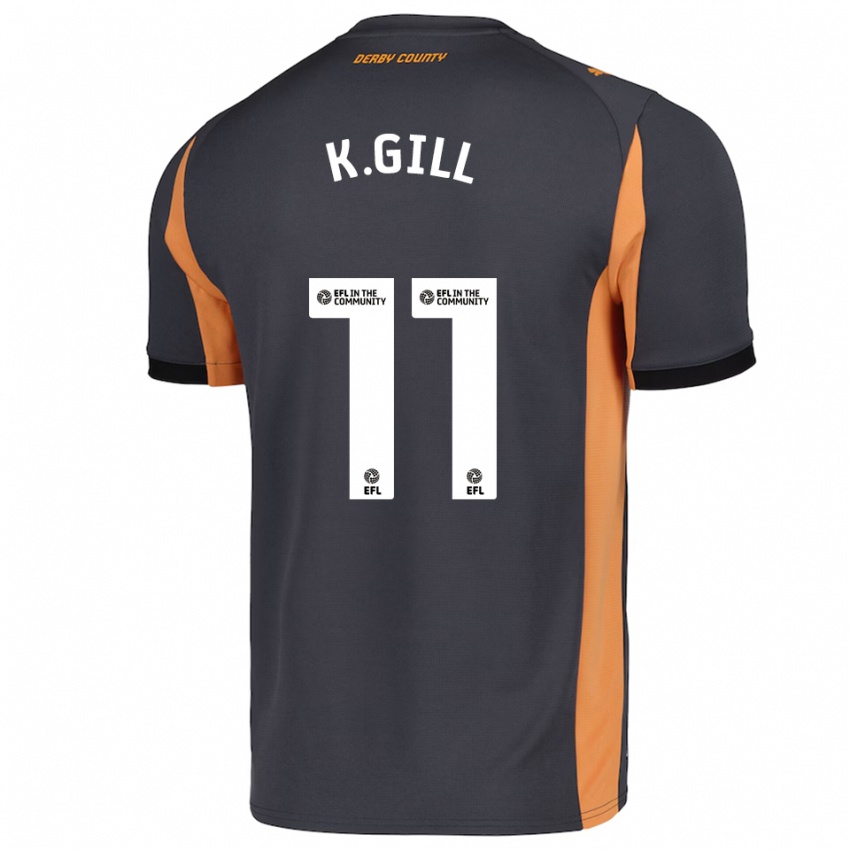 ילדים Kacey Gill #11 אפור כתום שחור הרחק ג'רזי 2025/26 חולצה קצרה