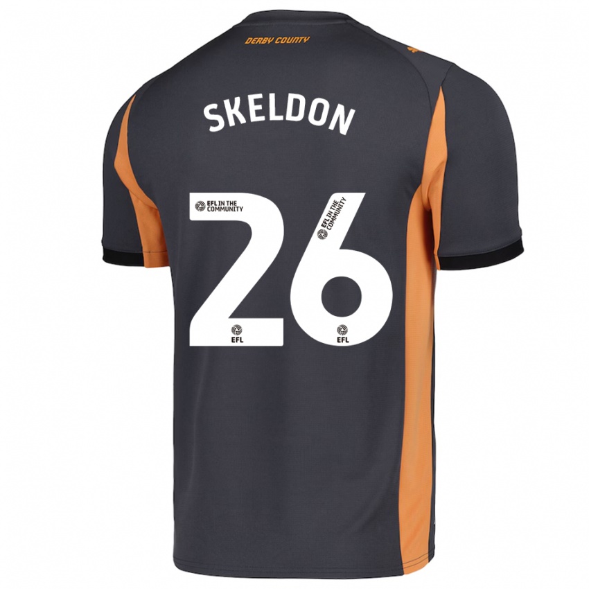 ילדים Lily Skeldon #26 אפור כתום שחור הרחק ג'רזי 2025/26 חולצה קצרה