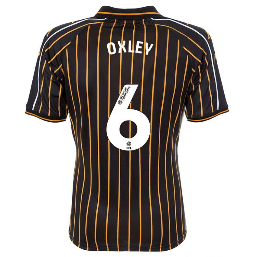 ילדים Tilly Oxley #6 לבן שחור הרחק ג'רזי 2025/26 חולצה קצרה