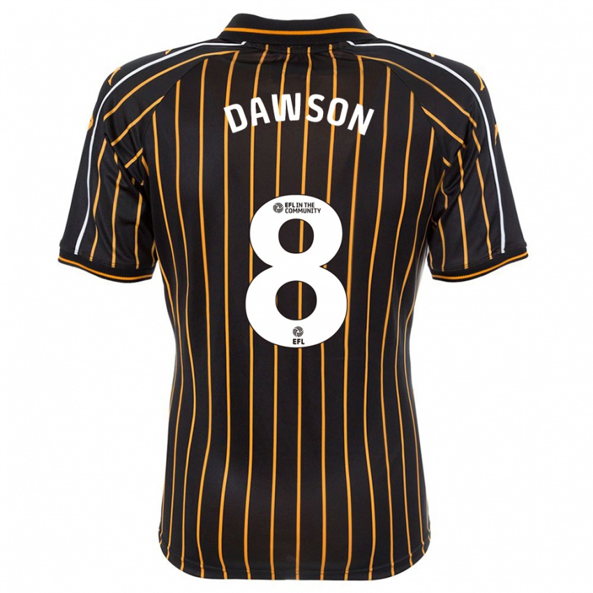 ילדים לוקאס דוסון #8 לבן שחור הרחק ג'רזי 2025/26 חולצה קצרה