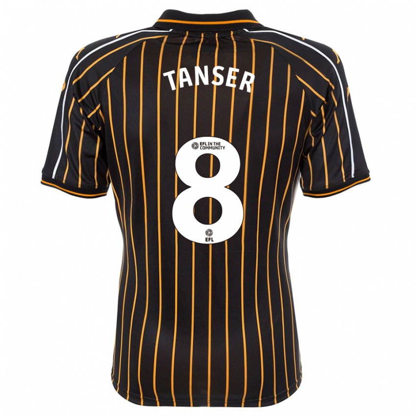 ילדים Ellie Tanser #8 לבן שחור הרחק ג'רזי 2025/26 חולצה קצרה