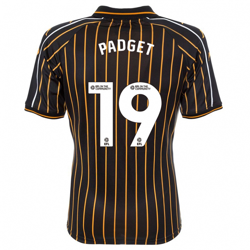 ילדים Bethany Padget #19 לבן שחור הרחק ג'רזי 2025/26 חולצה קצרה