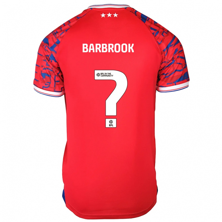 ילדים Harry Barbrook #0 אדום כחול הרחק ג'רזי 2025/26 חולצה קצרה