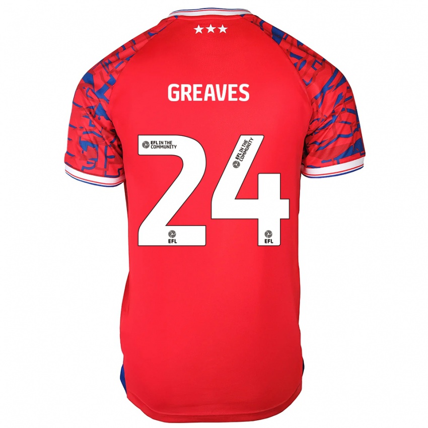 ילדים ג'ייקוב גריבס #24 אדום כחול הרחק ג'רזי 2025/26 חולצה קצרה