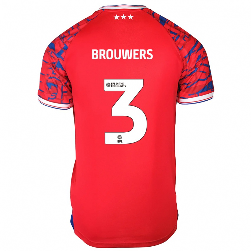 ילדים Steve Brouwers #3 אדום כחול הרחק ג'רזי 2025/26 חולצה קצרה