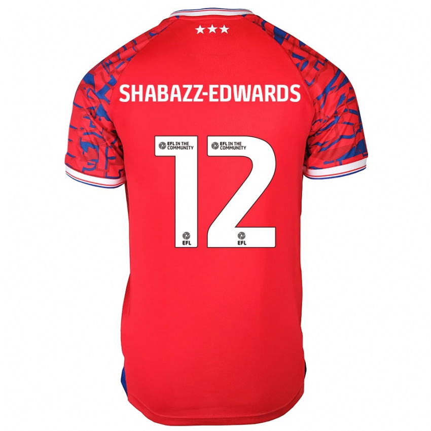 ילדים Walker Shabazz-Edwards #12 אדום כחול הרחק ג'רזי 2025/26 חולצה קצרה