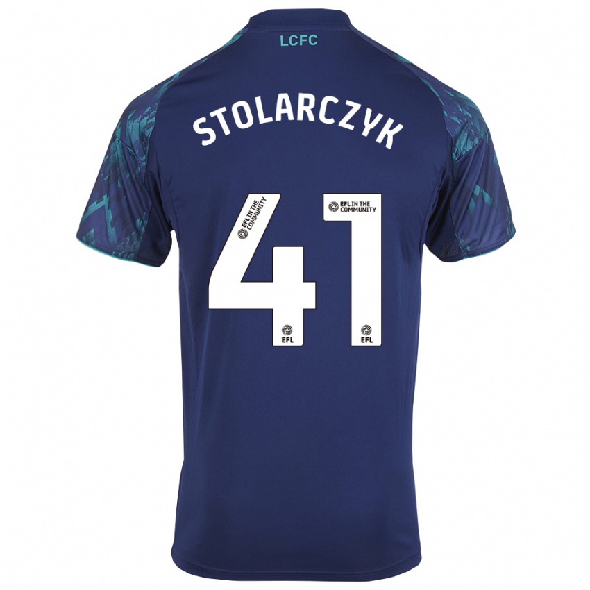 ילדים ג׳אקוב סטולרצ'יק #41 כחול נייבי ירוק לבן הרחק ג'רזי 2025/26 חולצה קצרה