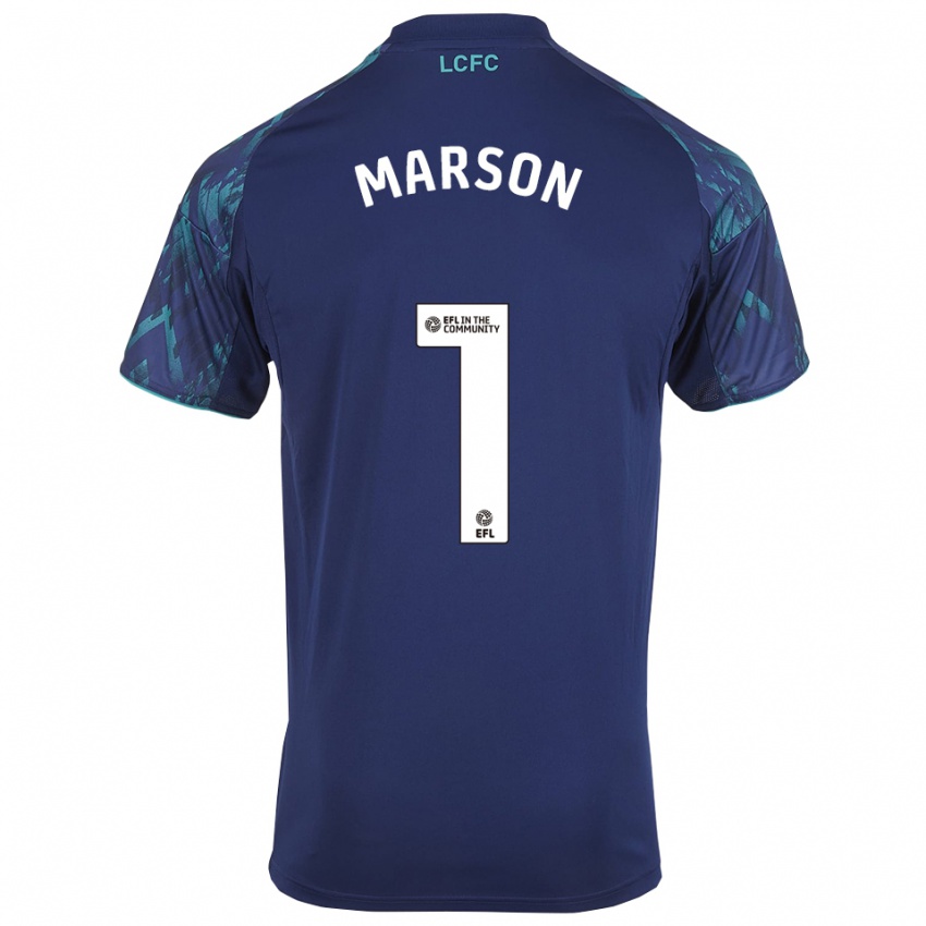 ילדים Freddie Marson #1 כחול נייבי ירוק לבן הרחק ג'רזי 2025/26 חולצה קצרה