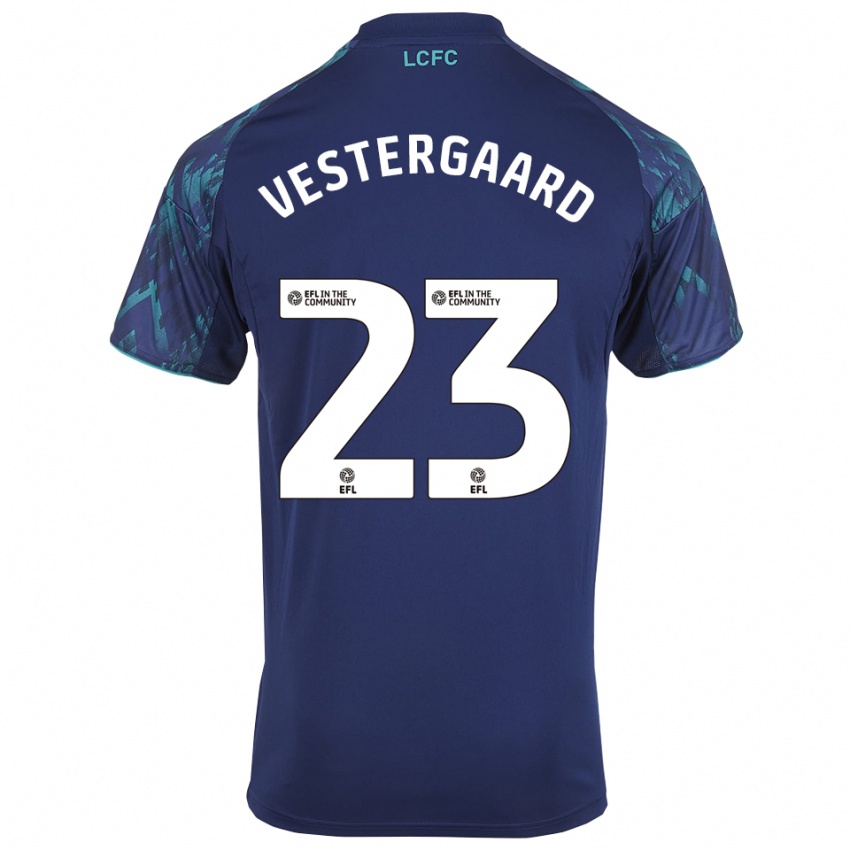 ילדים יאניק וסטרגארד #23 כחול נייבי ירוק לבן הרחק ג'רזי 2025/26 חולצה קצרה