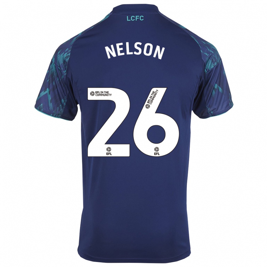 ילדים בן נלסון #26 כחול נייבי ירוק לבן הרחק ג'רזי 2025/26 חולצה קצרה