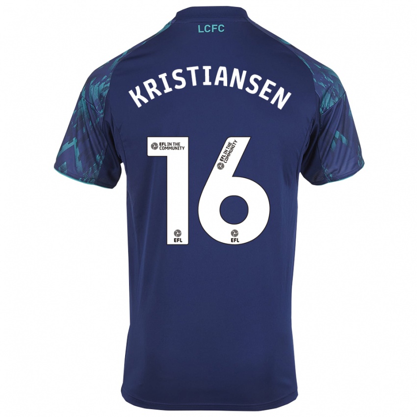 ילדים ויקטור כריסטיאנסן #16 כחול נייבי ירוק לבן הרחק ג'רזי 2025/26 חולצה קצרה