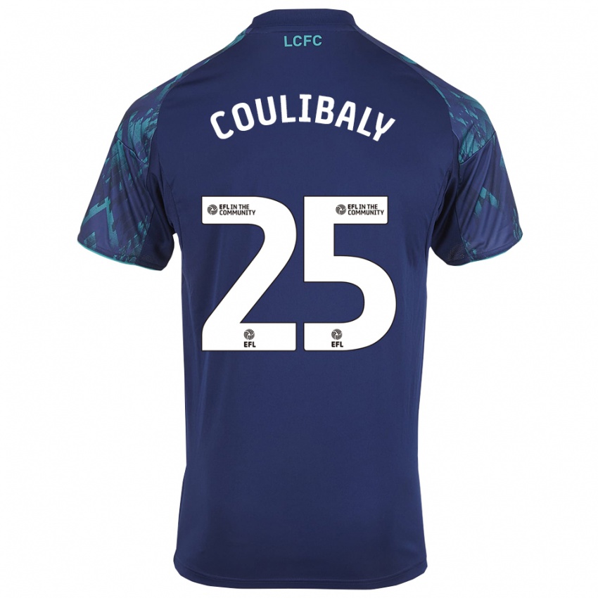 ילדים Woyo Coulibaly #25 כחול נייבי ירוק לבן הרחק ג'רזי 2025/26 חולצה קצרה