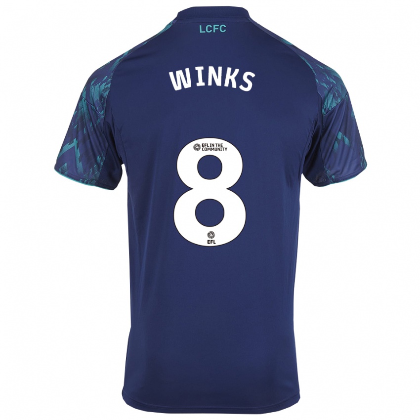 ילדים הארי ווינקס #8 כחול נייבי ירוק לבן הרחק ג'רזי 2025/26 חולצה קצרה