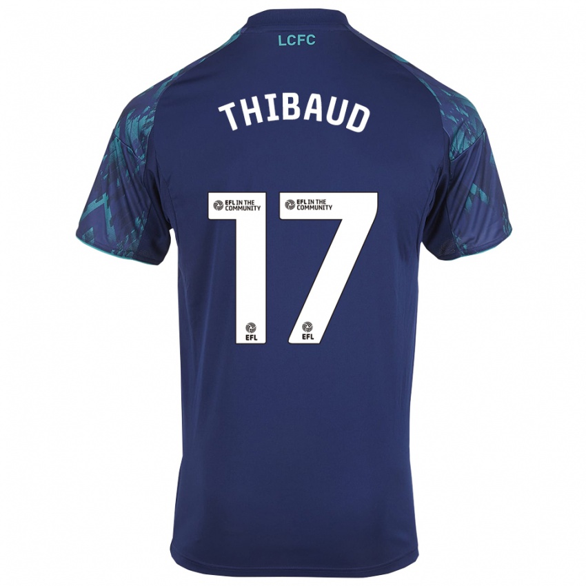 ילדים ז'ולי תיבו #17 כחול נייבי ירוק לבן הרחק ג'רזי 2025/26 חולצה קצרה