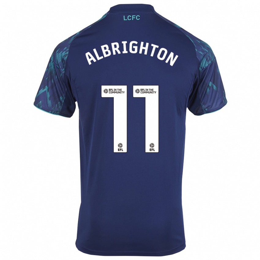 ילדים מארק אלברייטון #11 כחול נייבי ירוק לבן הרחק ג'רזי 2025/26 חולצה קצרה
