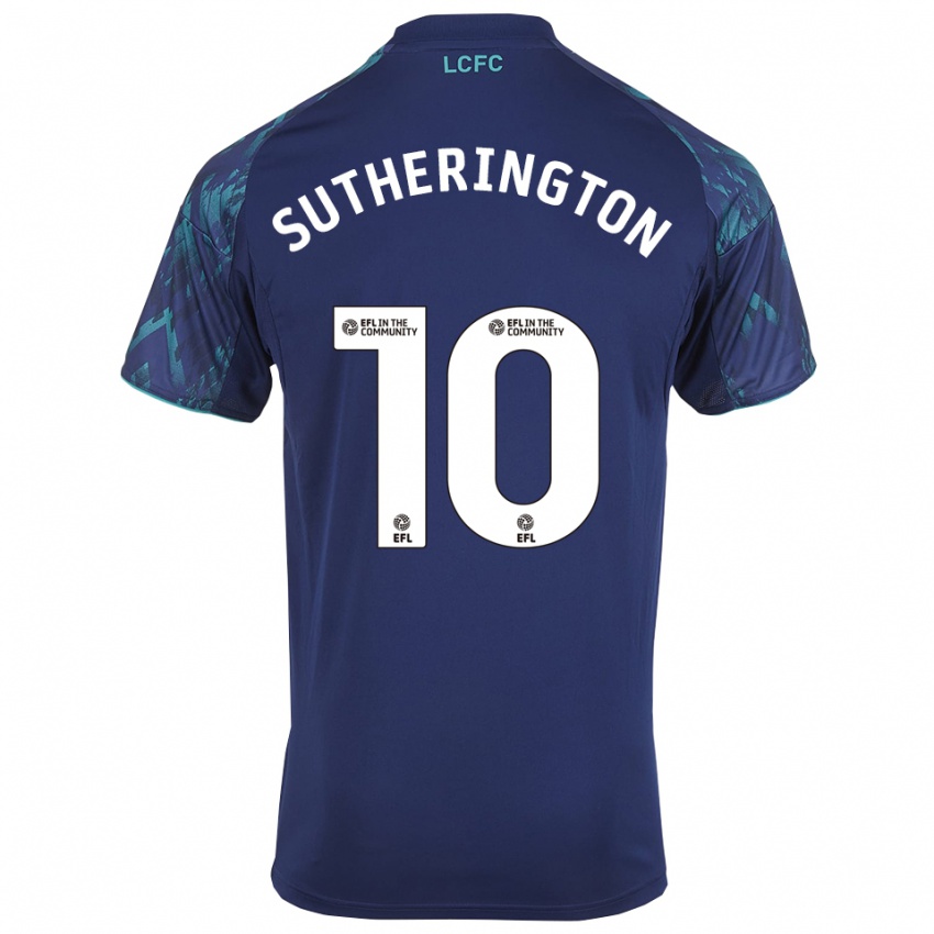 ילדים Harry Sutherington #10 כחול נייבי ירוק לבן הרחק ג'רזי 2025/26 חולצה קצרה