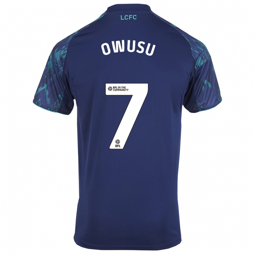 ילדים Bismark Owusu #7 כחול נייבי ירוק לבן הרחק ג'רזי 2025/26 חולצה קצרה