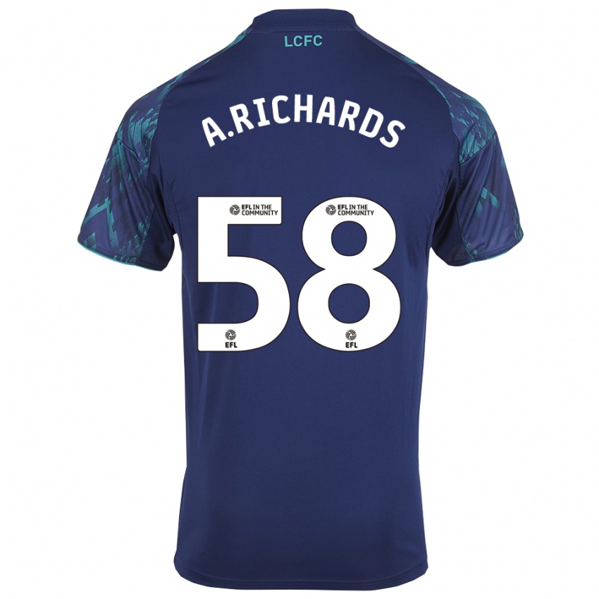 ילדים Amani Richards #58 כחול נייבי ירוק לבן הרחק ג'רזי 2025/26 חולצה קצרה