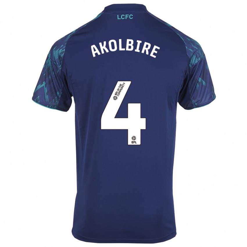 ילדים ברך אקולביר #4 כחול נייבי ירוק לבן הרחק ג'רזי 2025/26 חולצה קצרה