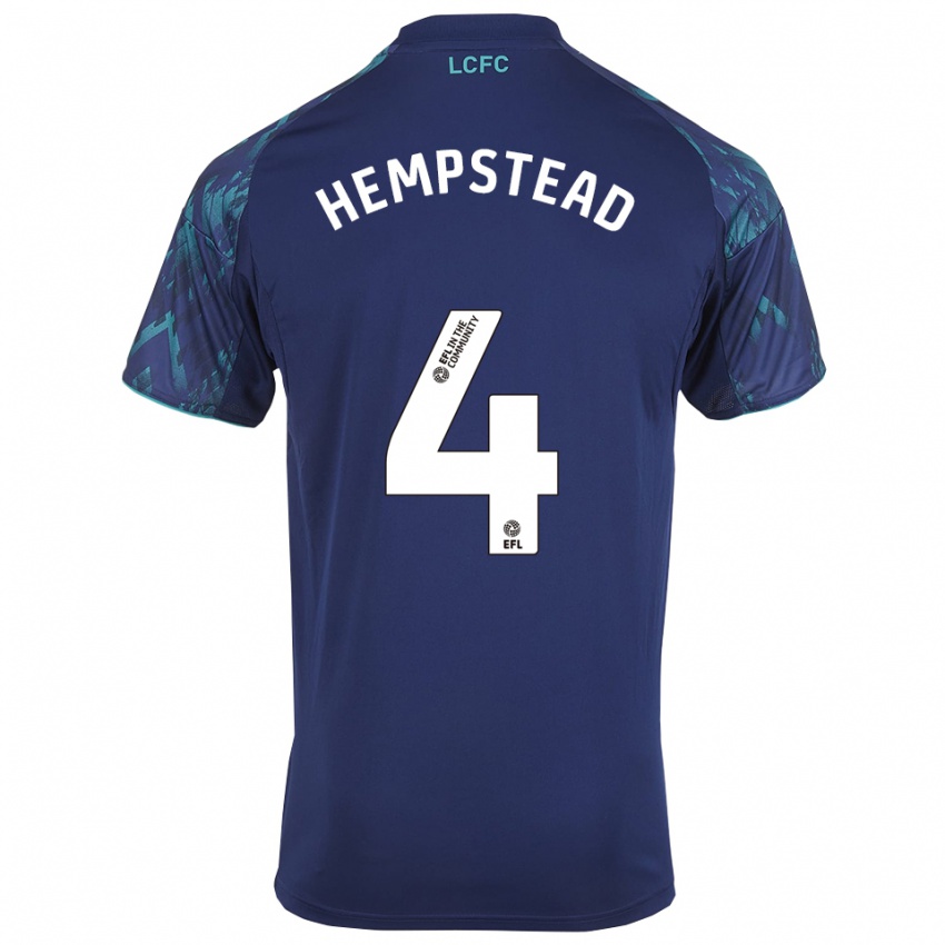 ילדים Oliver Hempstead #4 כחול נייבי ירוק לבן הרחק ג'רזי 2025/26 חולצה קצרה