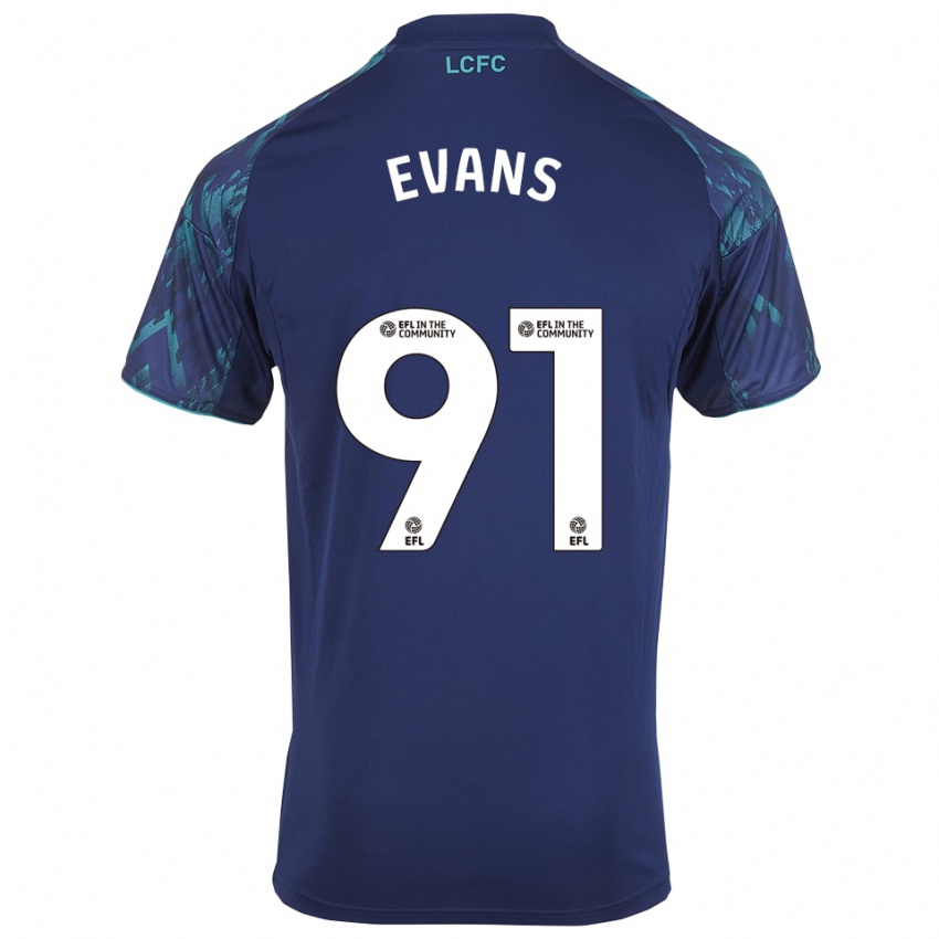 ילדים ג'ייק אוונס #91 כחול נייבי ירוק לבן הרחק ג'רזי 2025/26 חולצה קצרה