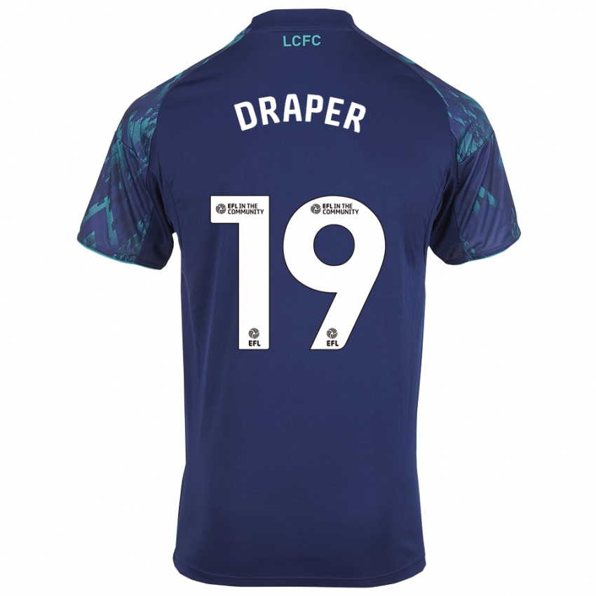 ילדים דני דרייפר #19 כחול נייבי ירוק לבן הרחק ג'רזי 2025/26 חולצה קצרה